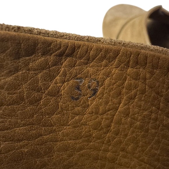 Officine Creative Women Suede Mules US 8.5. EU 39 Tan Italian Block Heel Shoes - Picture 7 of 9